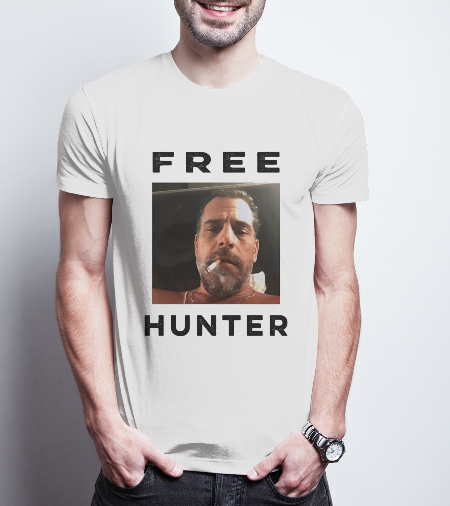 Hunter Biden Free Political Satire Shot Smoking T-Shirt