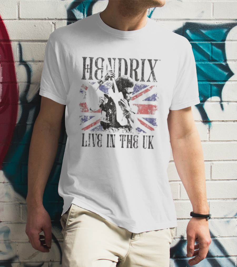 Hendrix Live In The UK Union Jack T-Shirt