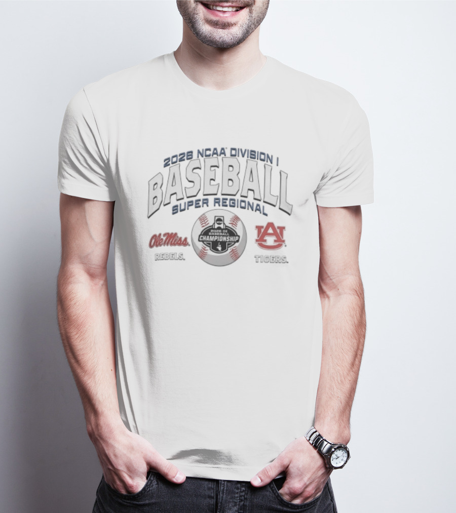 2026 NCAA Division I Baseball Super Regional Ole Miss Rebels Vs Auburn Tigers T-Shirt