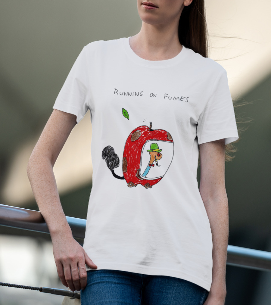 Running On Fumes Lowly Worm Apple Car T-Shirt