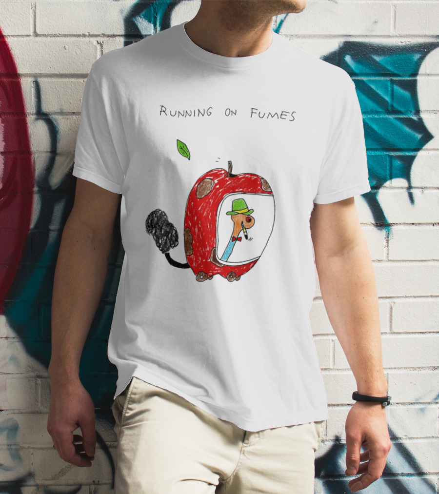 Running On Fumes Lowly Worm Apple Car T-Shirt