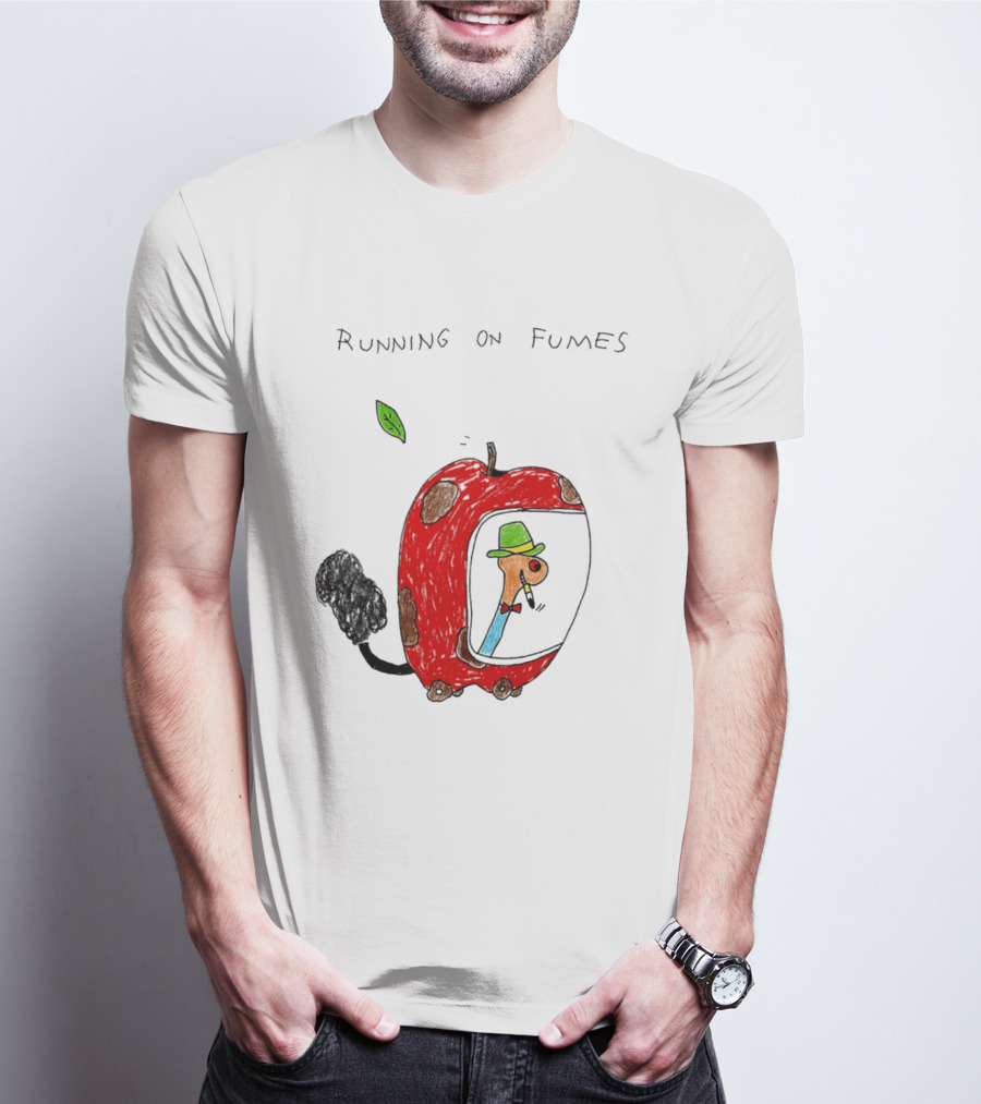 Running On Fumes Lowly Worm Apple Car T-Shirt