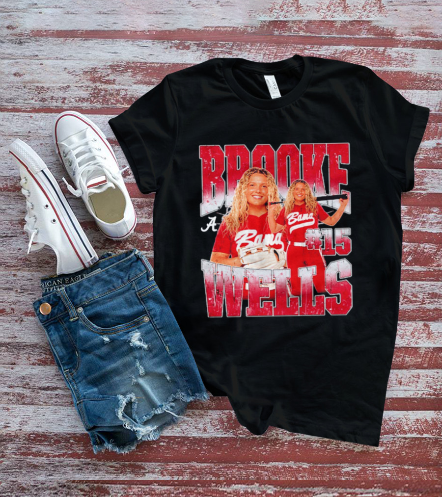 Brooke Wells Bama Softball #15 Player Collage Alabama T-Shirt