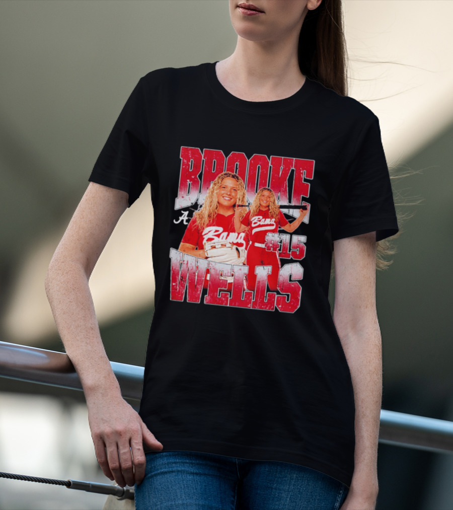 Brooke Wells Bama Softball #15 Player Collage Alabama T-Shirt