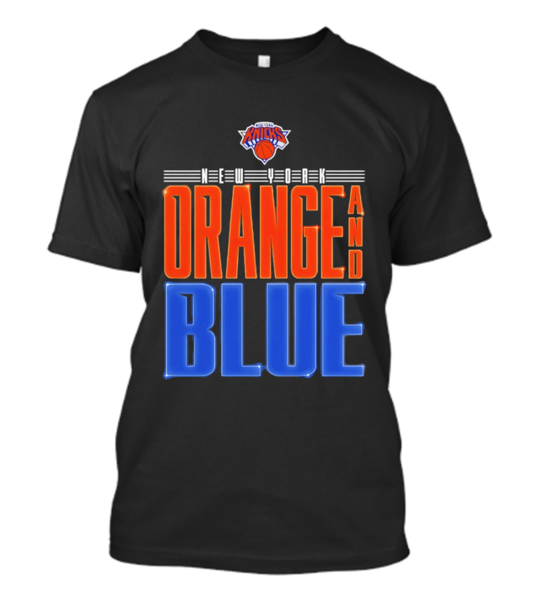 New York Knicks Orange And Blue Neon T-Shirt