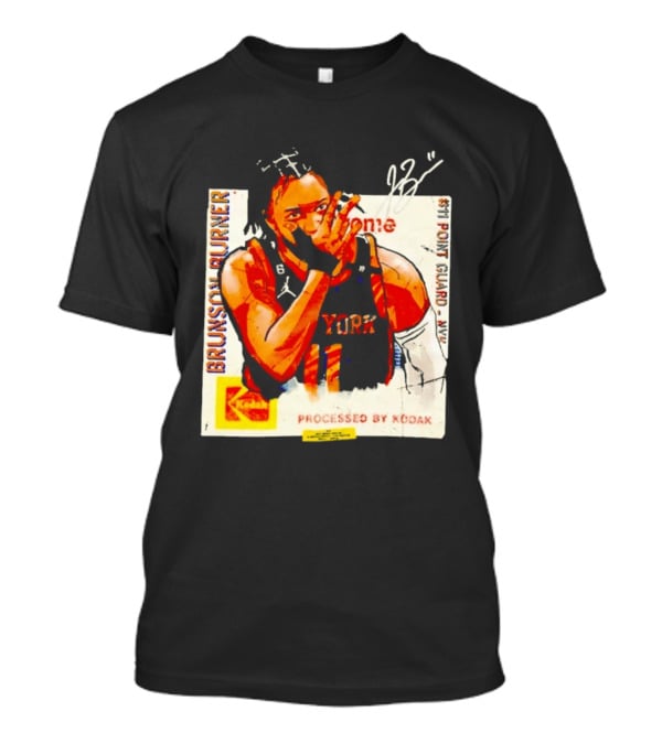 New York Knicks Jalen Brunson Burner #11 Point Guard Processed By Kodak T-Shirt