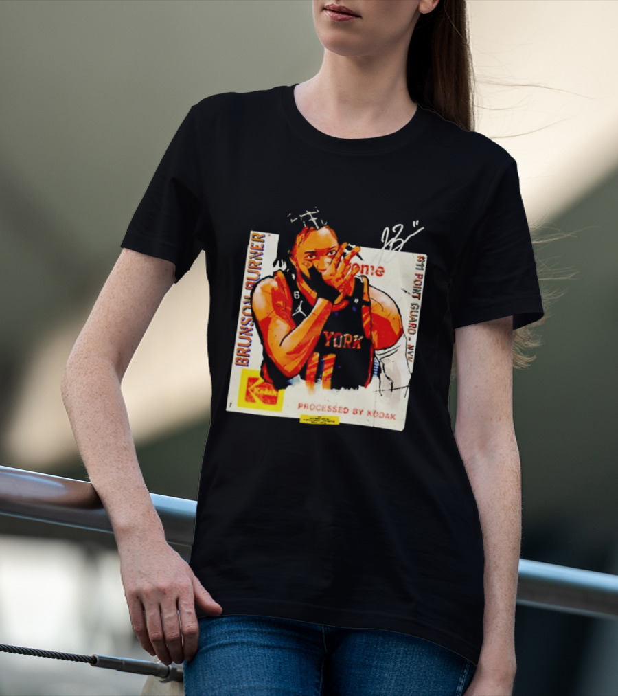 New York Knicks Jalen Brunson Burner #11 Point Guard Processed By Kodak T-Shirt