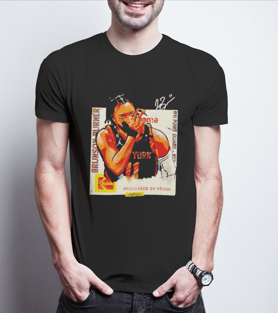 New York Knicks Jalen Brunson Burner #11 Point Guard Processed By Kodak T-Shirt