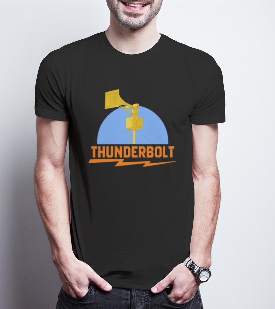 Thunderbolt Civil Defense Siren Lightning Bolt Black T-Shirt