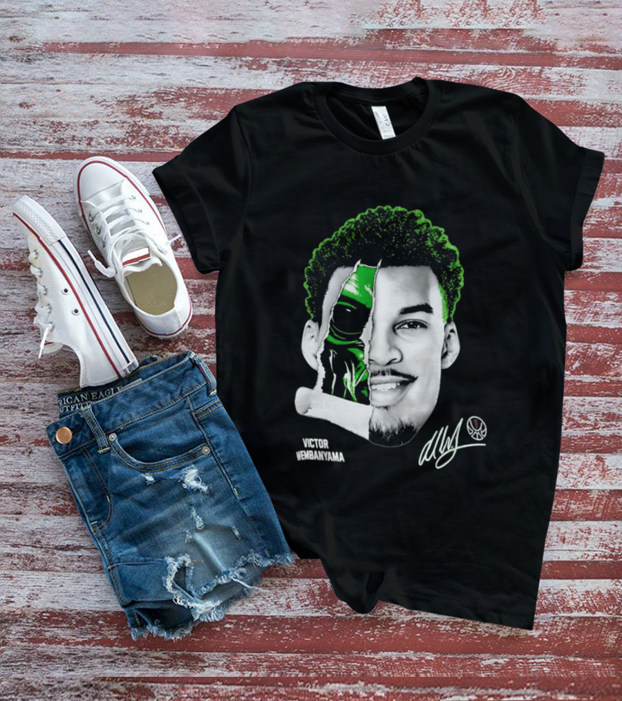 Victor Wembanyama Alien Torn Creature Signature T-Shirt