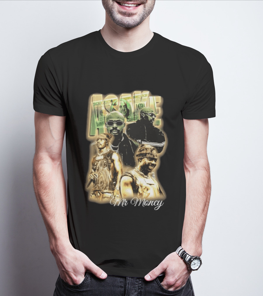 Asake Mr Money Music Artist Collage With Stylish Sunglasses And Fashionable Outfits T-Shirt