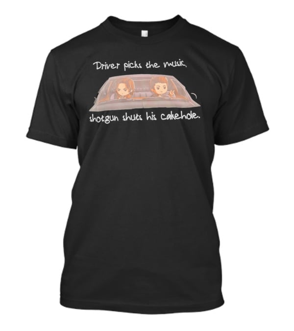 Supernatural Chibi Dean Sam Impala Driver Picks The Music Shotgun Shuts His Cakehole T-Shirt