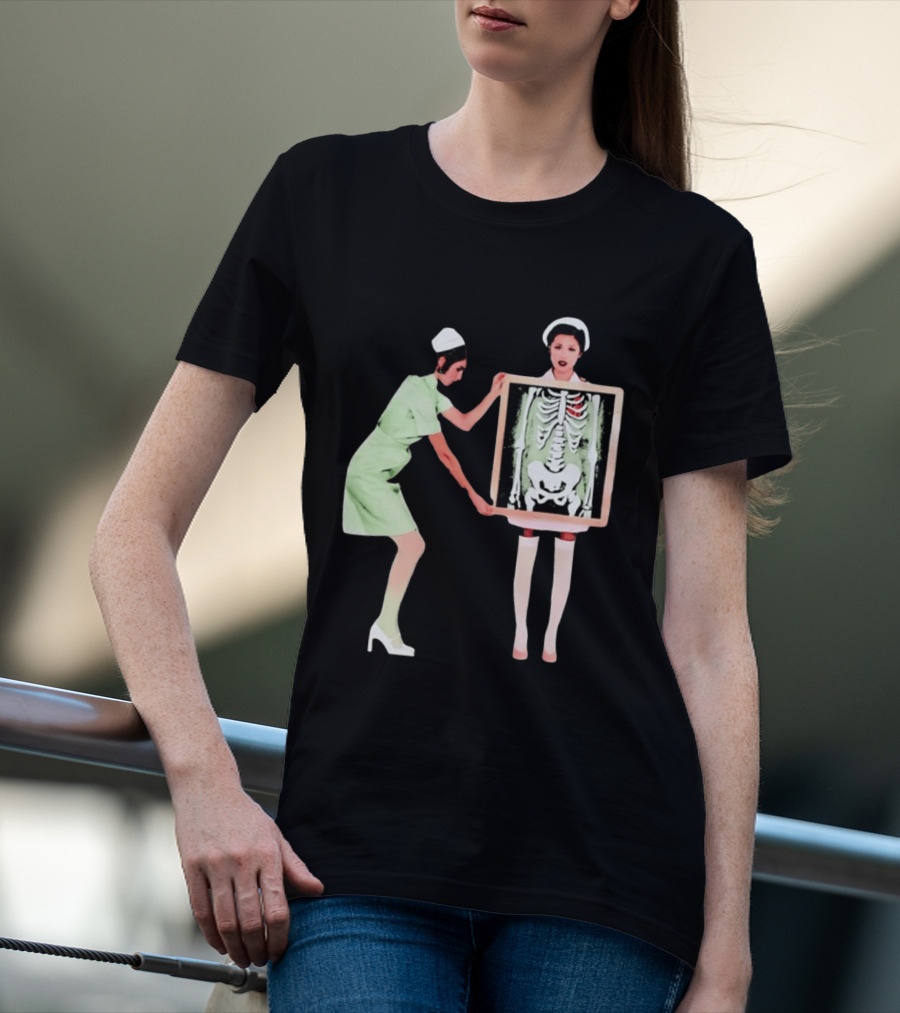Nurse With X Ray Skeleton And Red Heart T-Shirt
