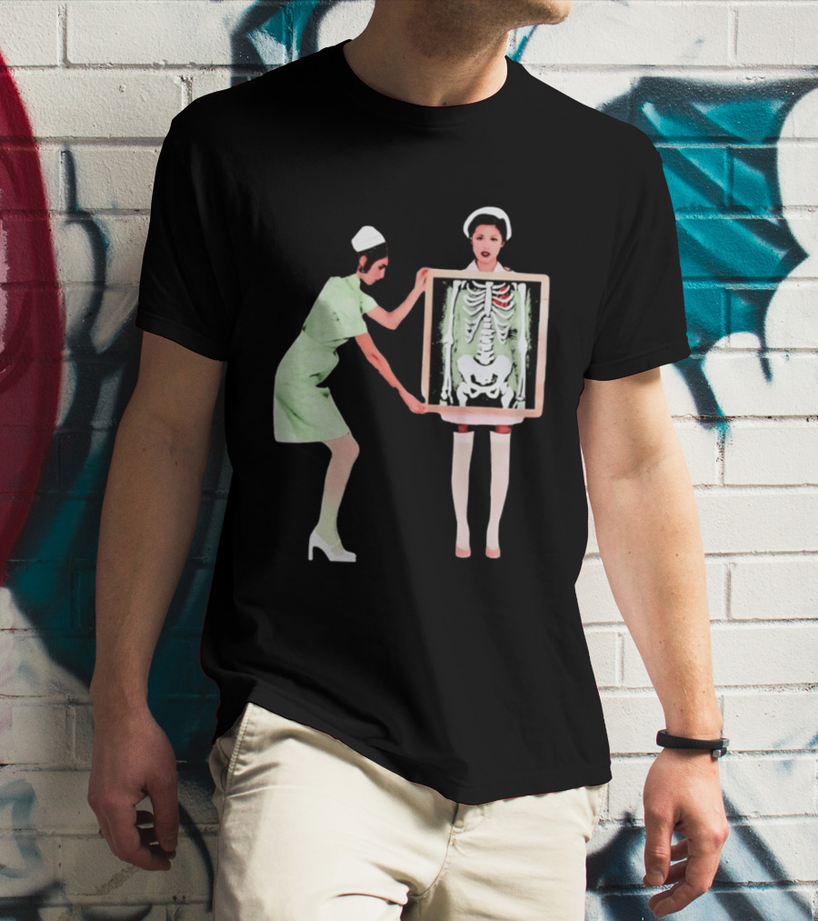 Nurse With X Ray Skeleton And Red Heart T-Shirt