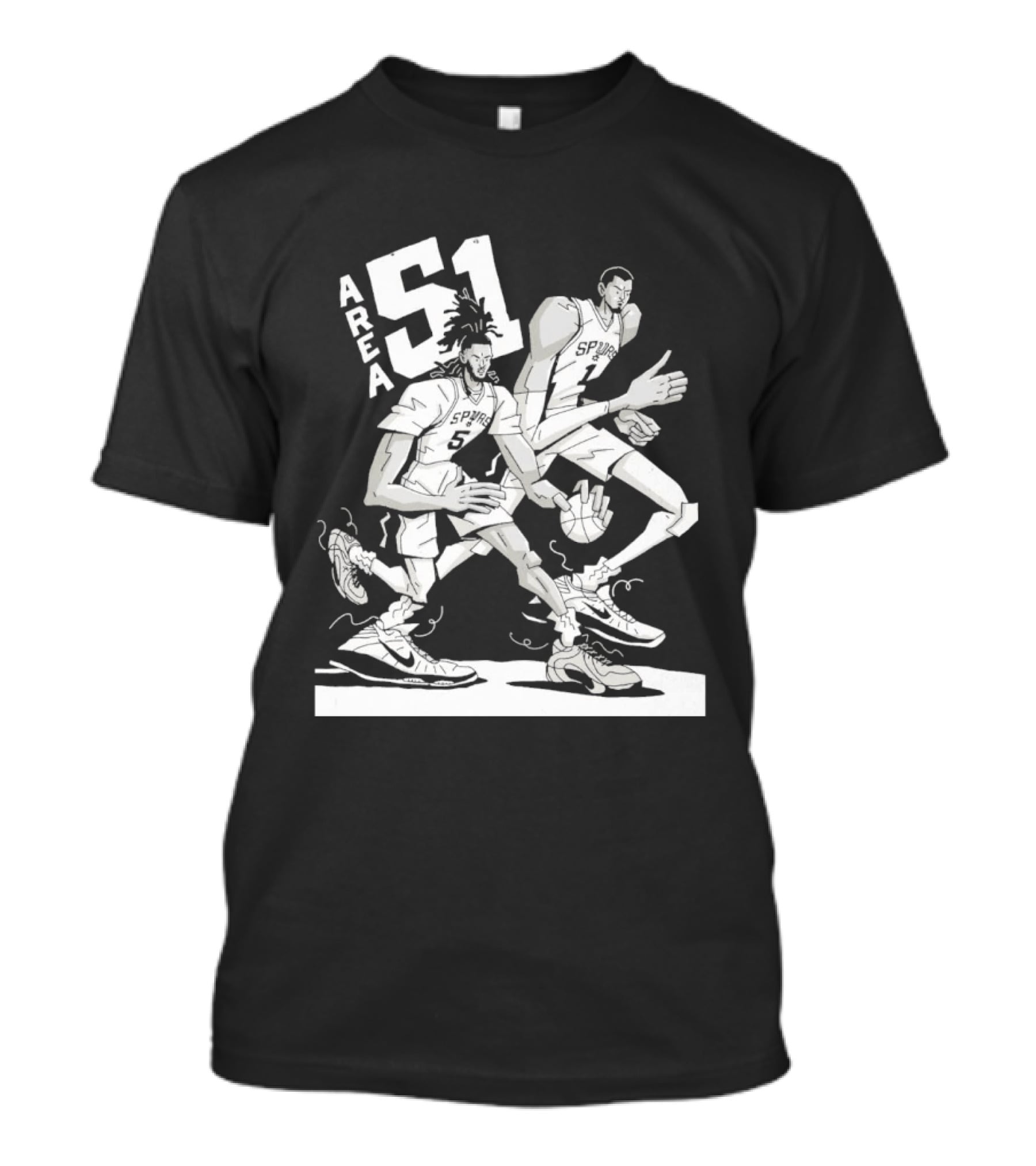 Spurs Area 51 Basketball Duo Aliens T-Shirt