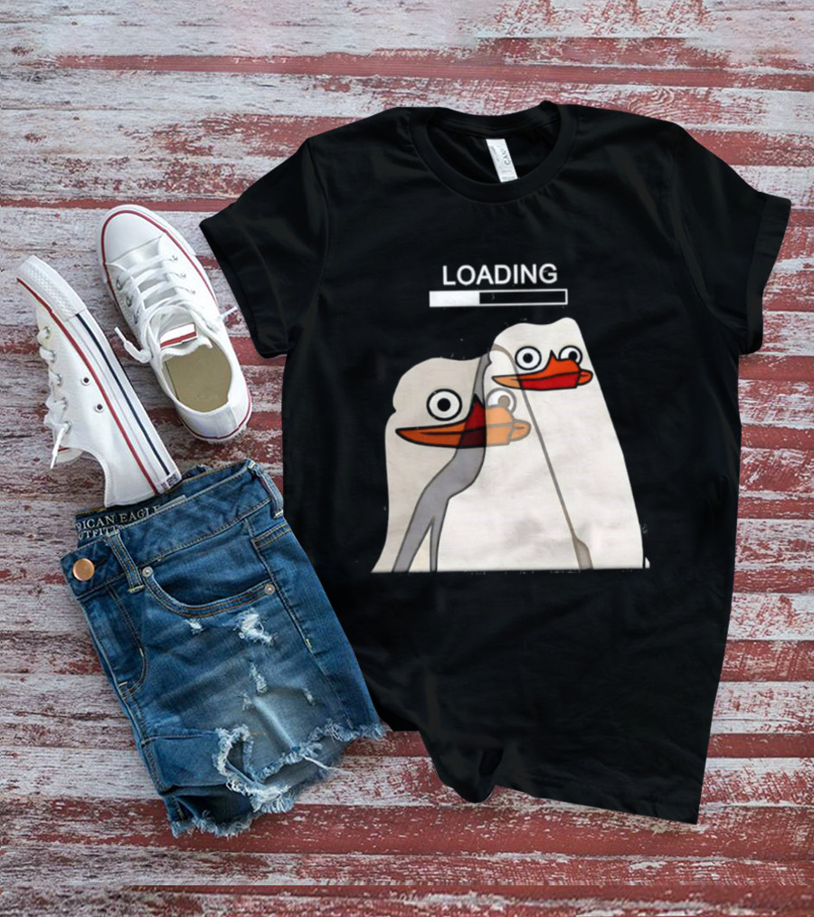 LOADING Penguins With Loading Bar Visual Effect T-Shirt