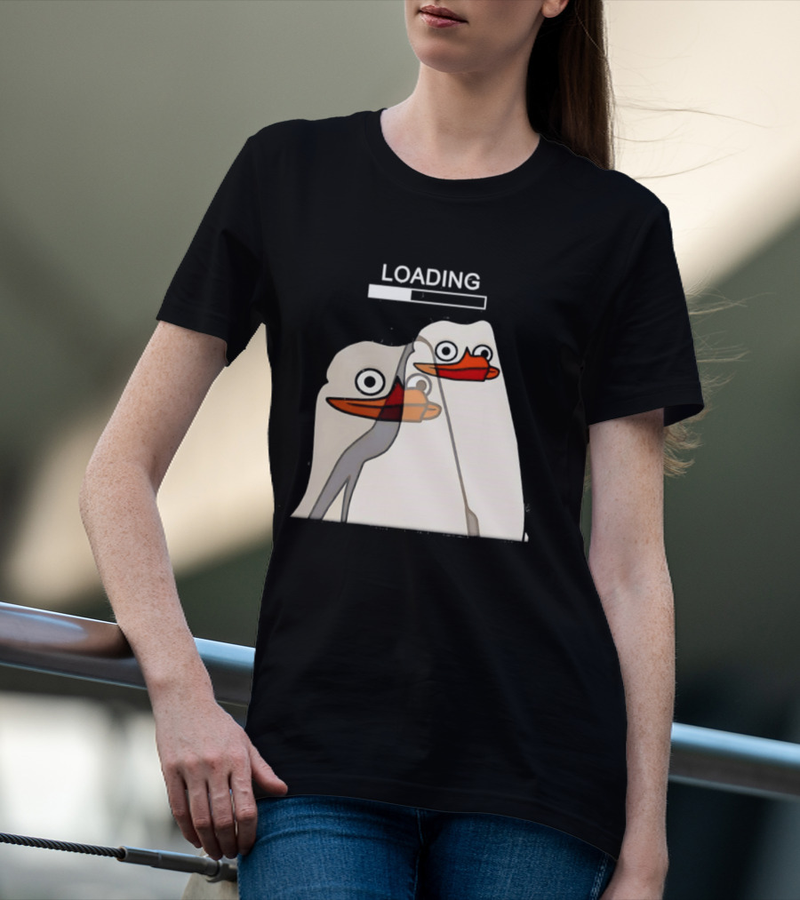 LOADING Penguins With Loading Bar Visual Effect T-Shirt