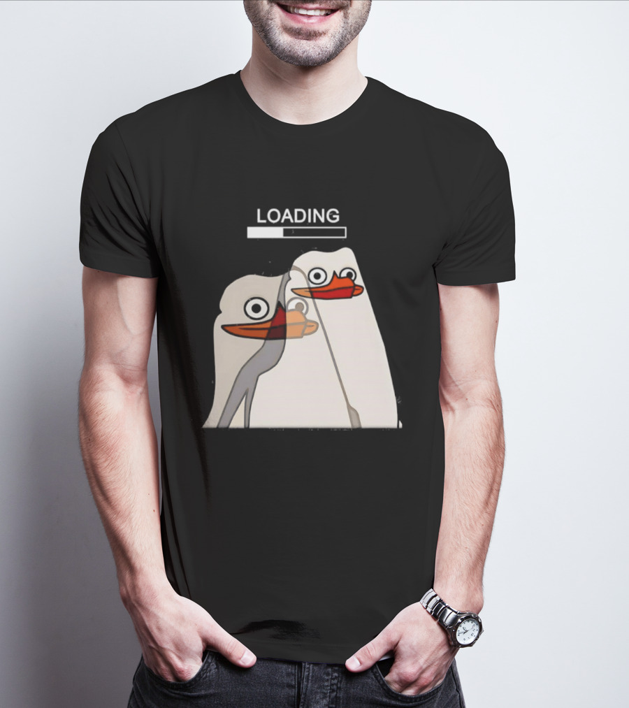 LOADING Penguins With Loading Bar Visual Effect T-Shirt