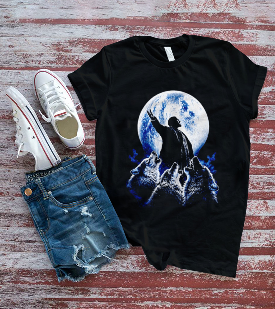 Vladimir Lenin Moon Wolves Howling Speaker T-Shirt