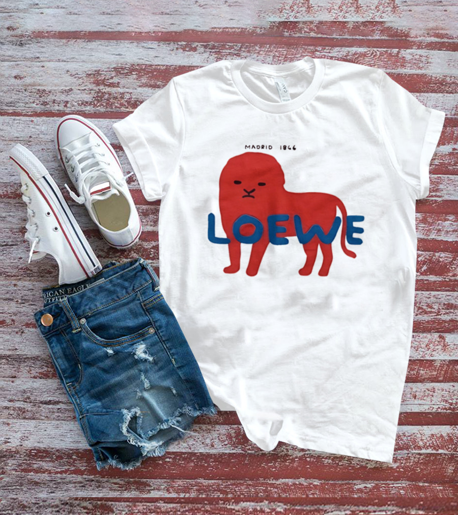 LOEWE Madrid 1866 Red Lion Blue T-Shirt