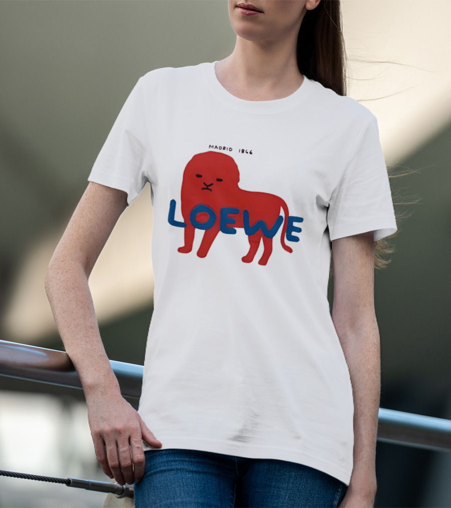 LOEWE Madrid 1866 Red Lion Blue T-Shirt
