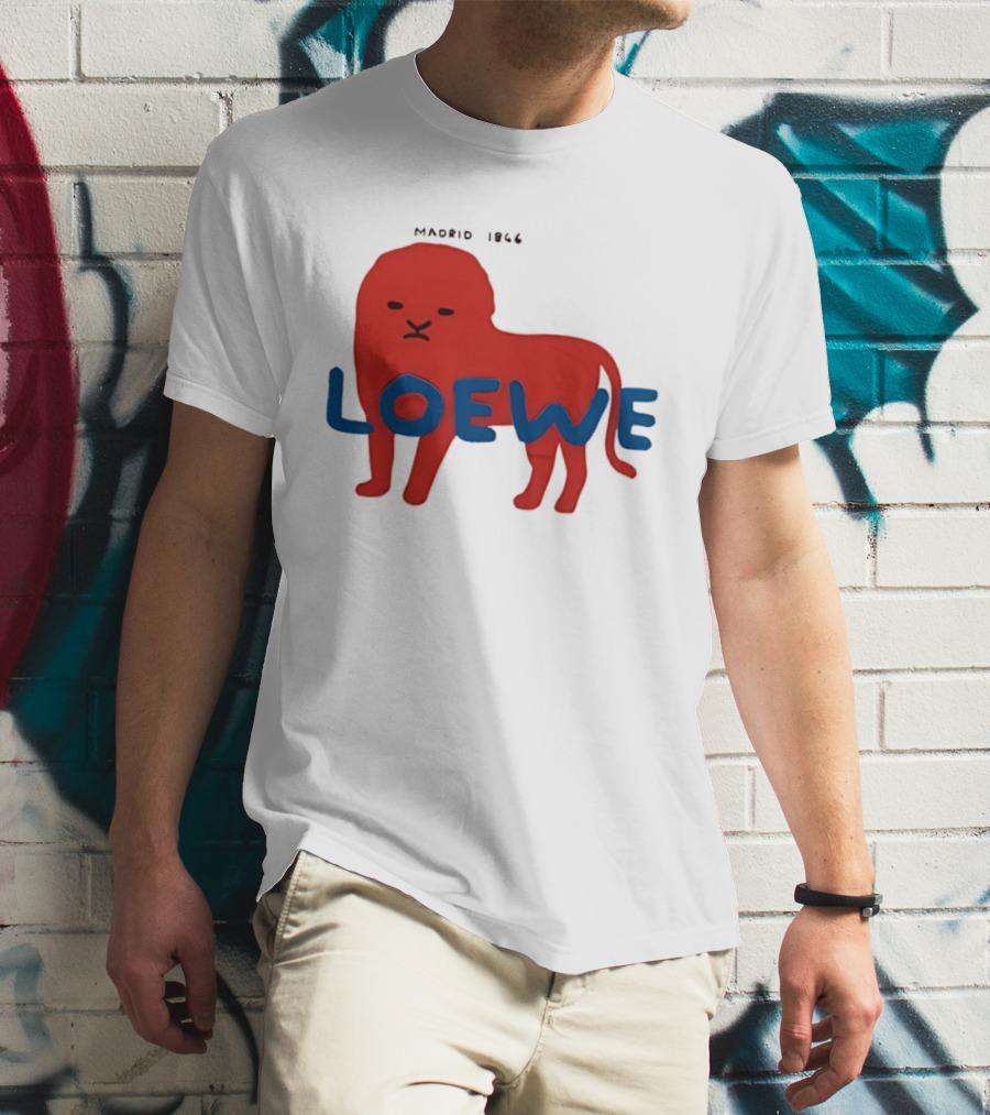 LOEWE Madrid 1866 Red Lion Blue T-Shirt