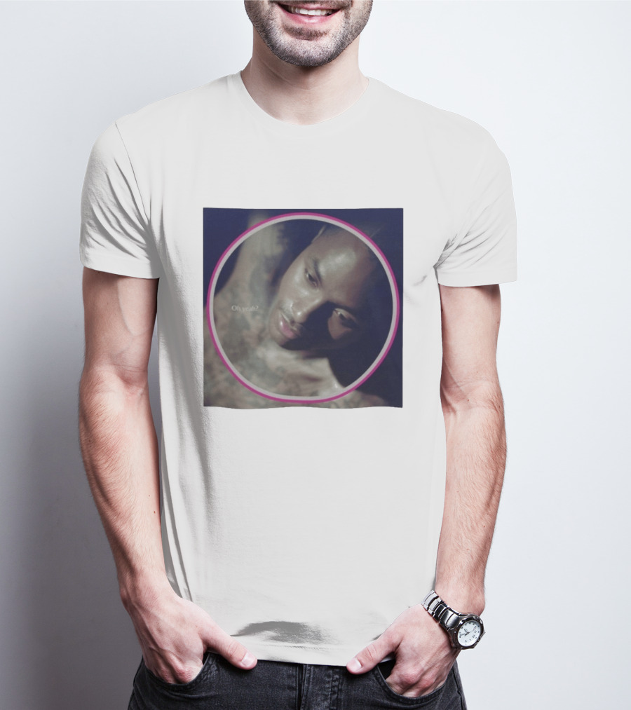 Oh Yeah Steve Lacy Musician Portrait Pink Circle Frame T-Shirt