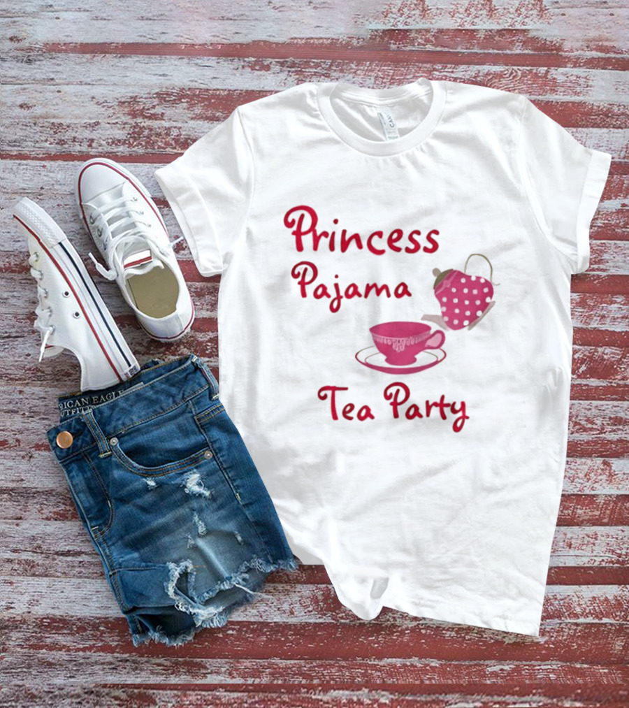 Princess Pajama Tea Party Pink Tea Set T-Shirt