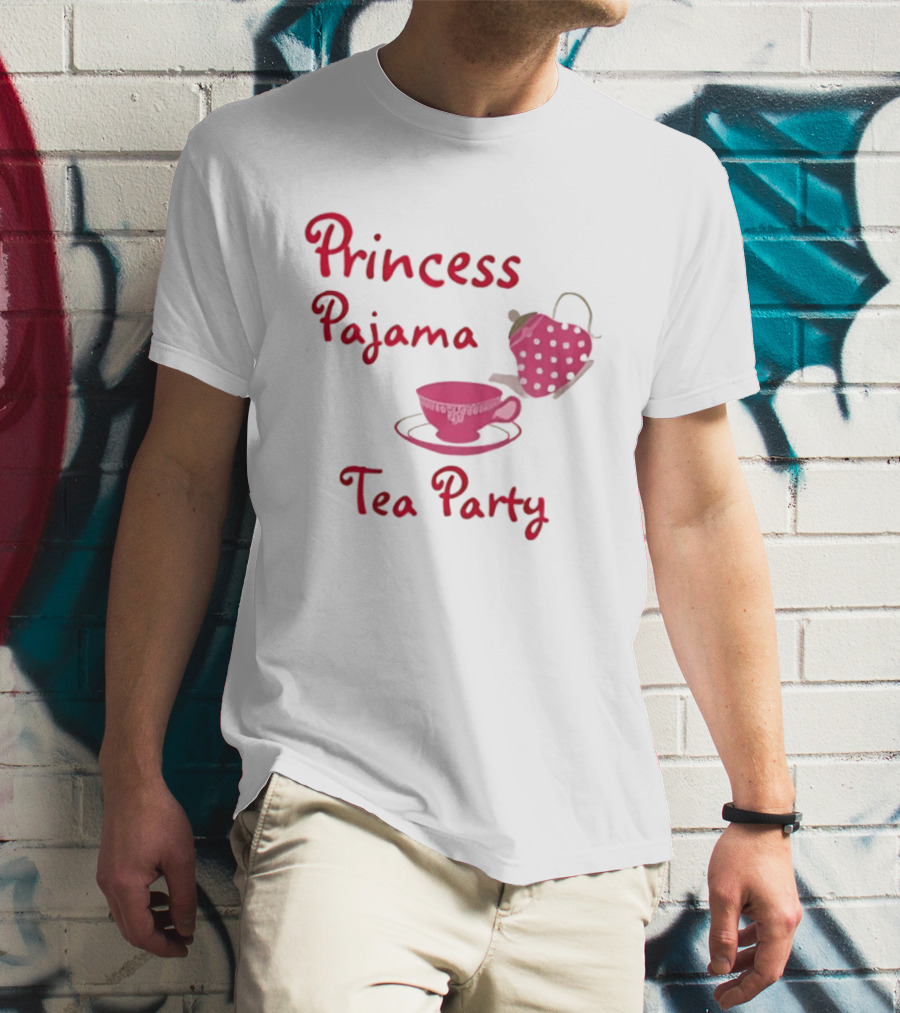 Princess Pajama Tea Party Pink Tea Set T-Shirt