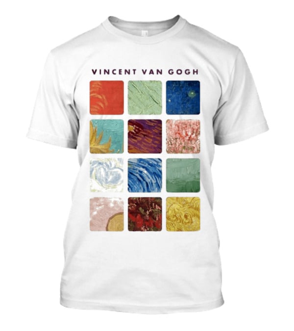 Vincent Van Gogh Paintings Iconic Colors Squares T-Shirt