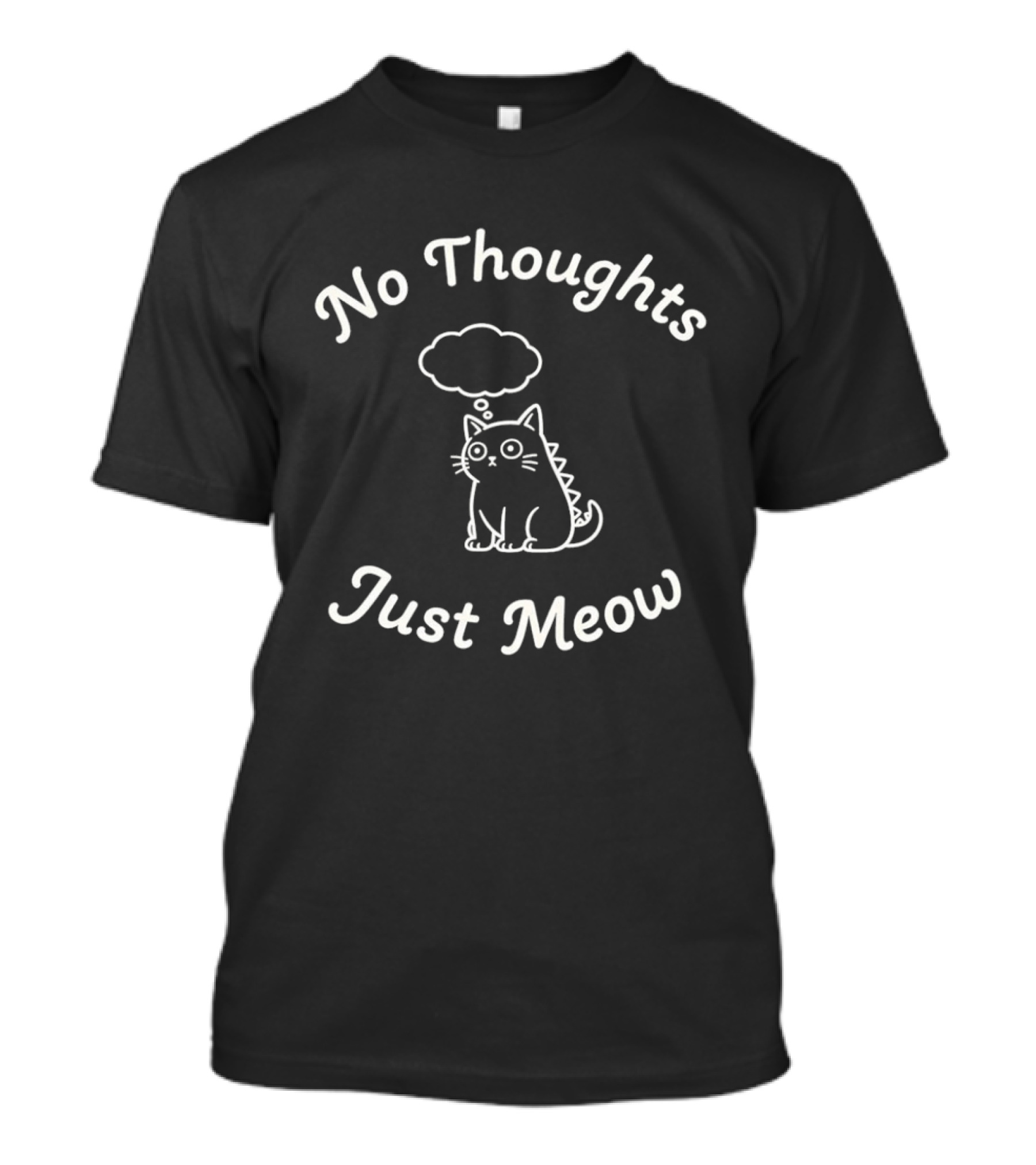 No Thoughts Just Meow Stegosaurus Cat Thought Bubble T-Shirt