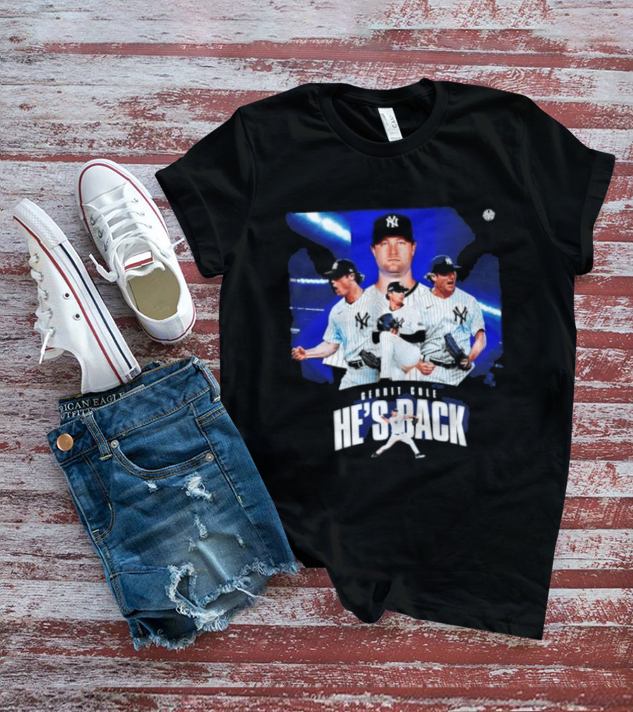 Gerrit Cole He's Back Yankees Pitcher Action T-Shirt