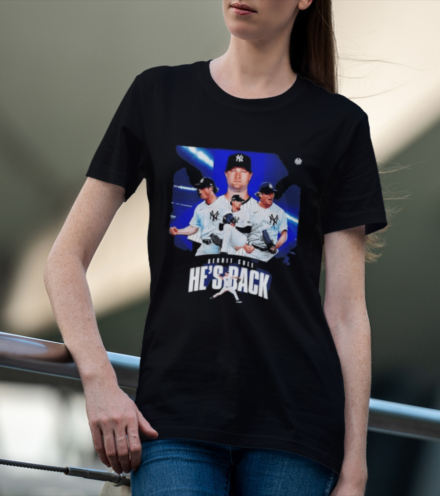 Gerrit Cole He's Back Yankees Pitcher Action T-Shirt