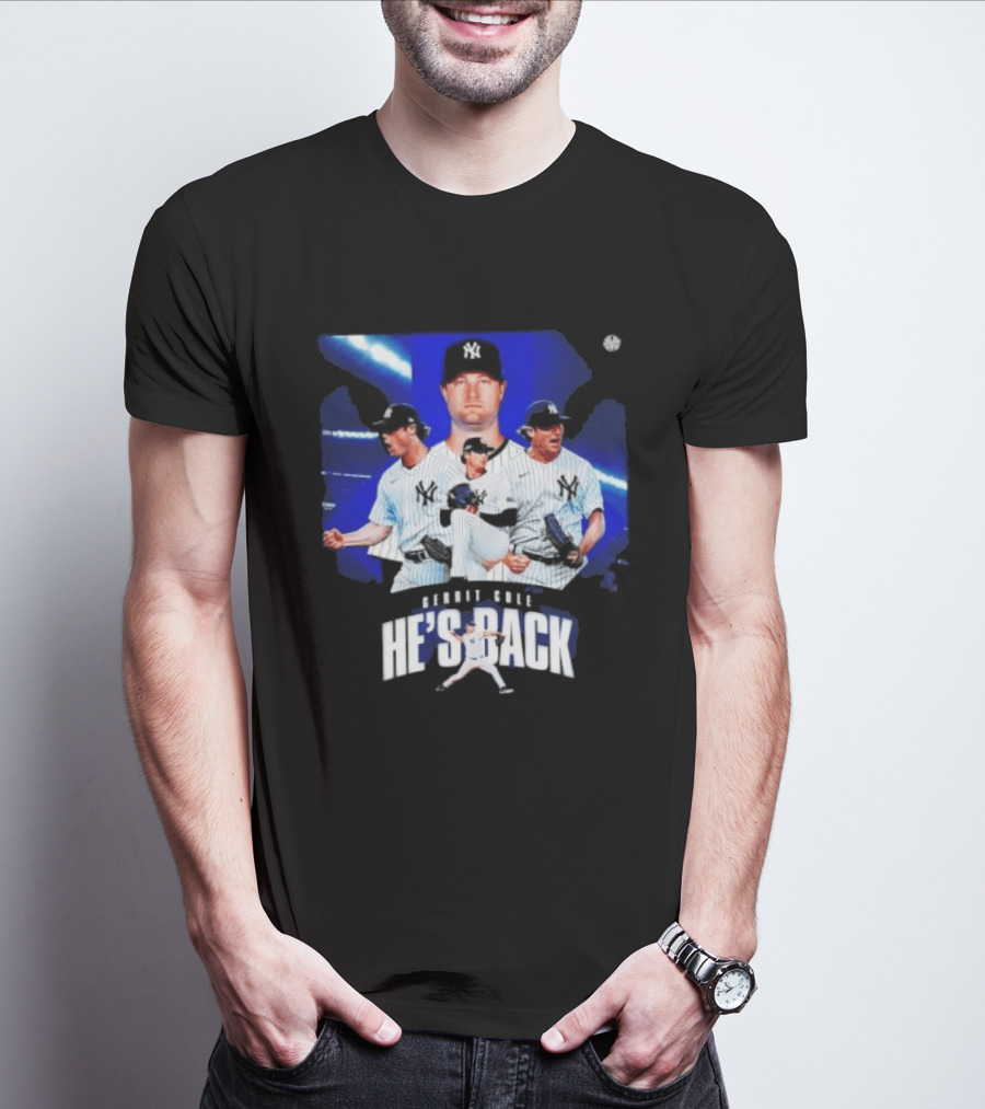 Gerrit Cole He's Back Yankees Pitcher Action T-Shirt