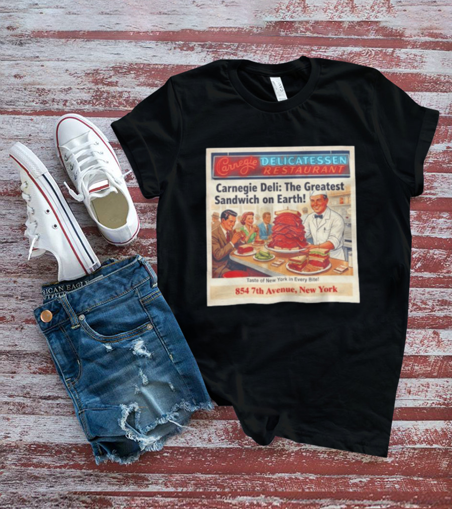 Carnegie Delicatessen Restaurant Carnegie Deli The Greatest Sandwich On Earth 854 7th Avenue New York T-Shirt