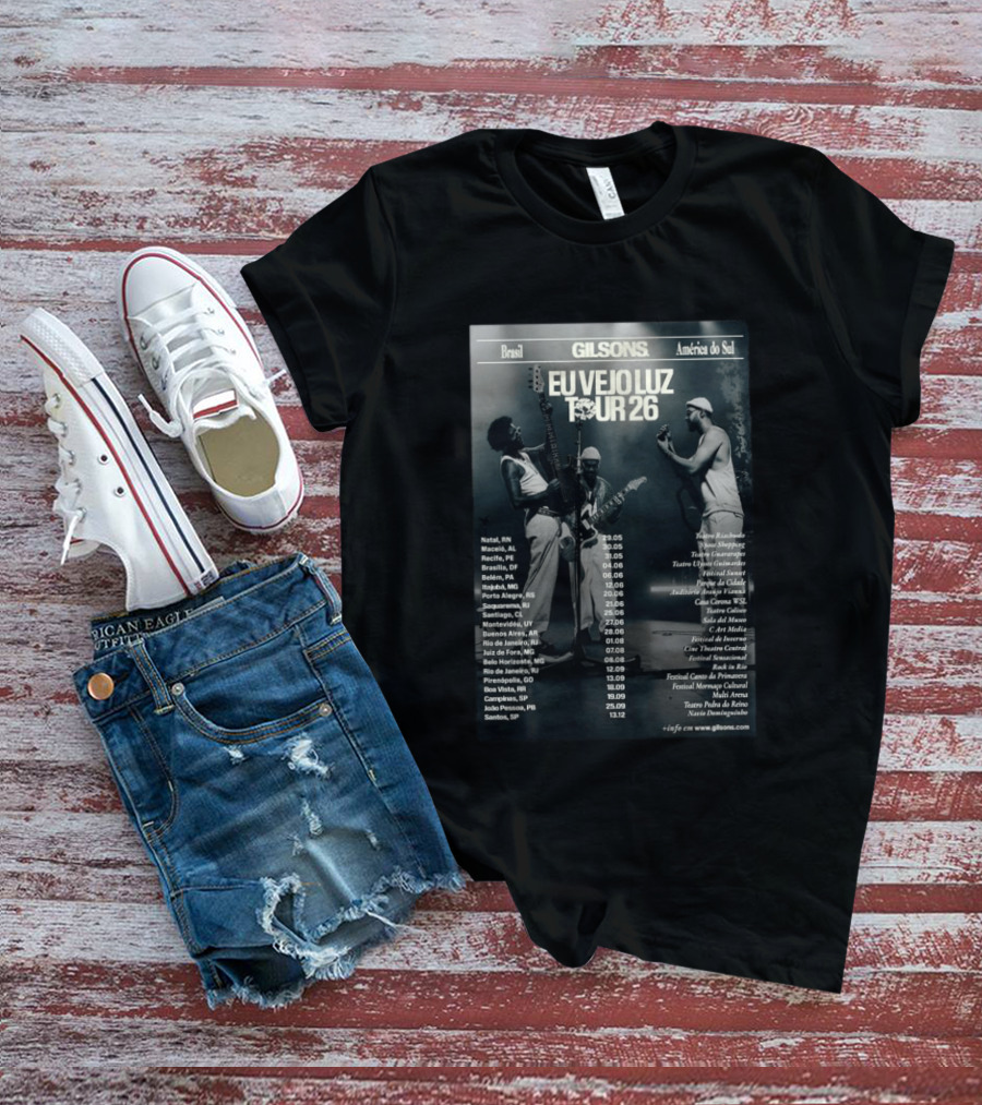 Gilsons Eu Vejo Luz Tour 2026 Brasil América Do Sul T-Shirt