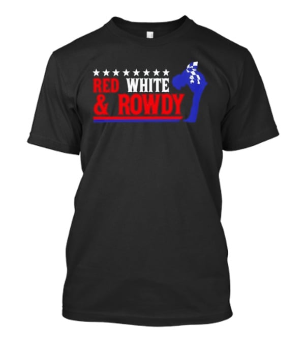 Red White & Rowdy Kyle Busch Racing Stars And Checkered Flag T-Shirt