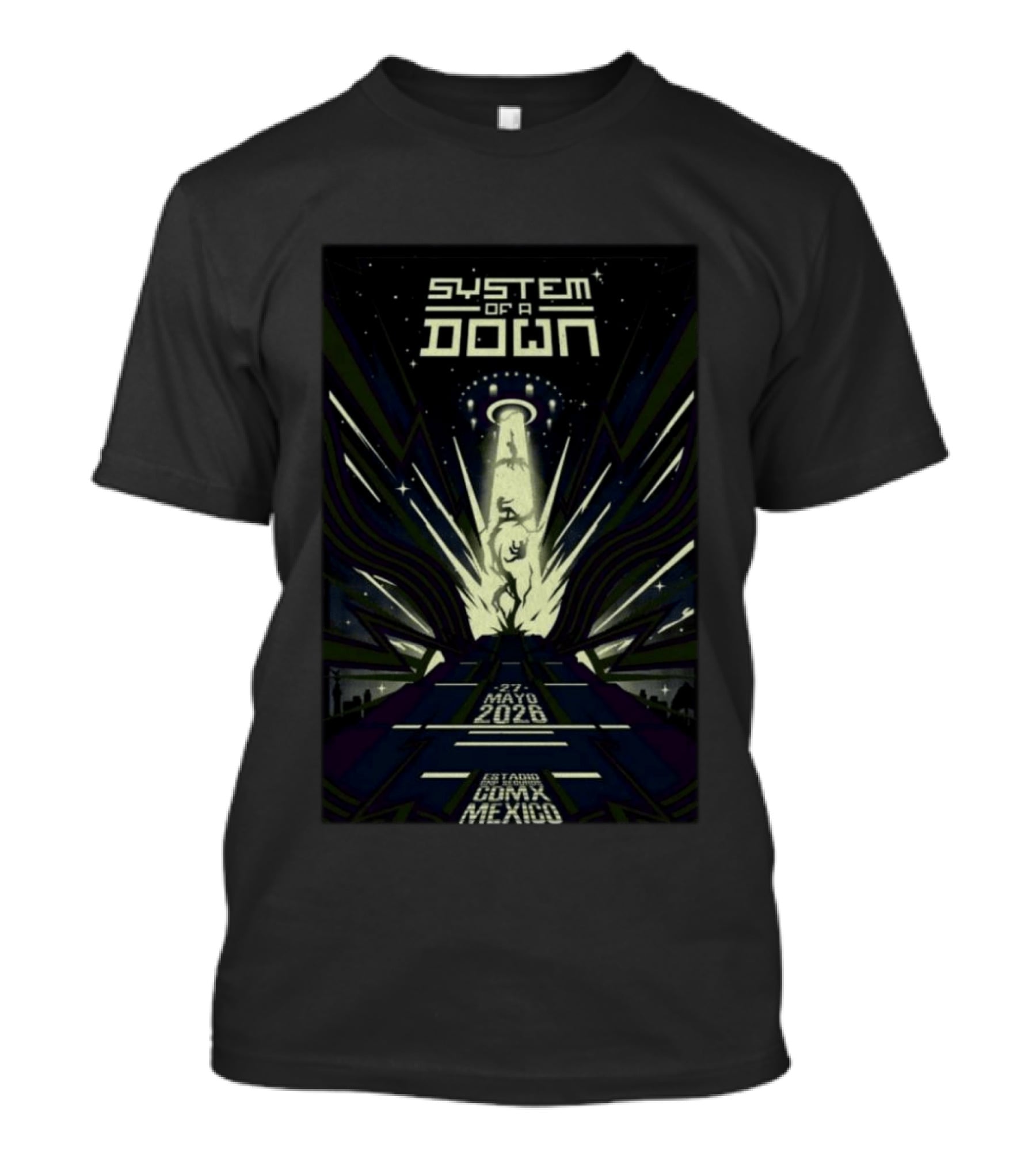 System Of A Down UFO Concert Estadio CDMX Mexico May 27 2026 T-Shirt