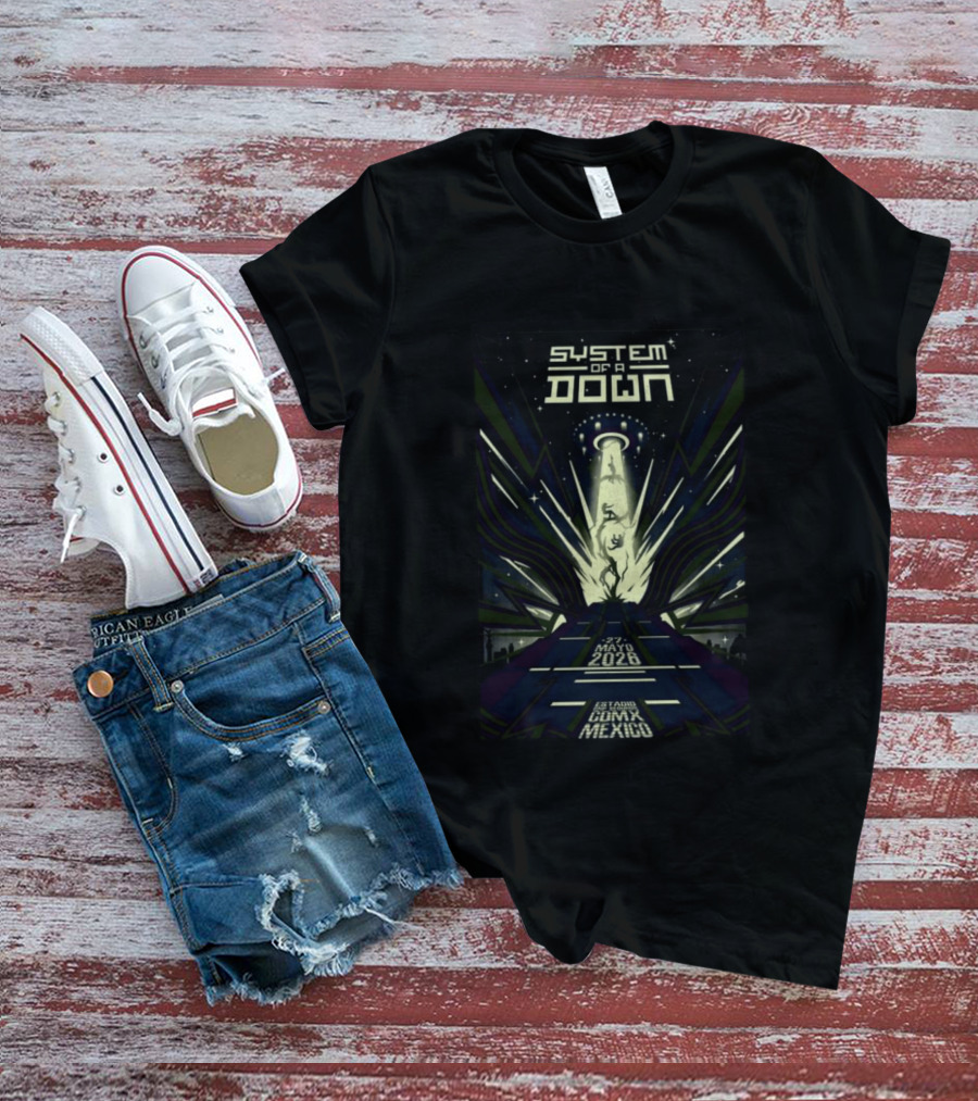 System Of A Down UFO Concert Estadio CDMX Mexico May 27 2026 T-Shirt