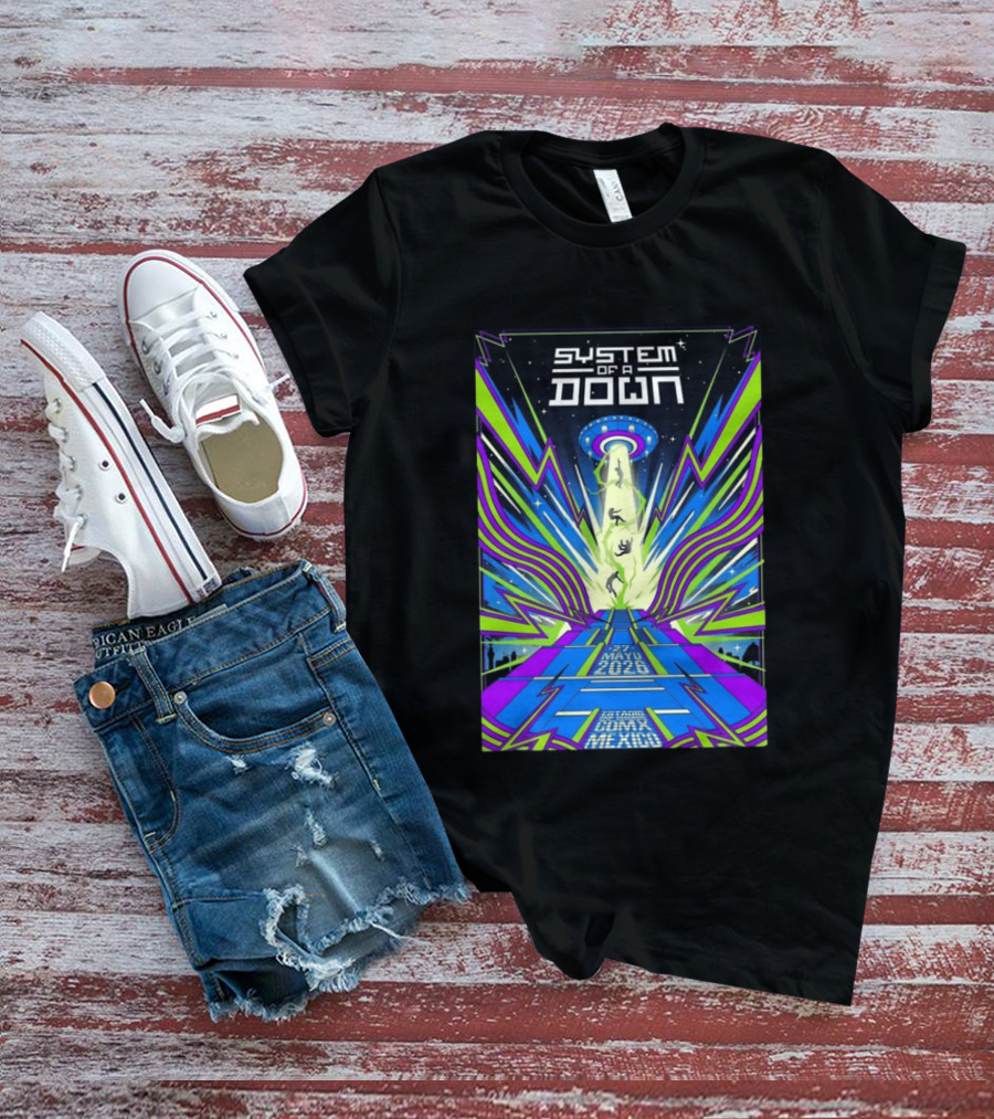 System Of A Down Mexico City Tour May 27 2026 Alien Beam T-Shirt