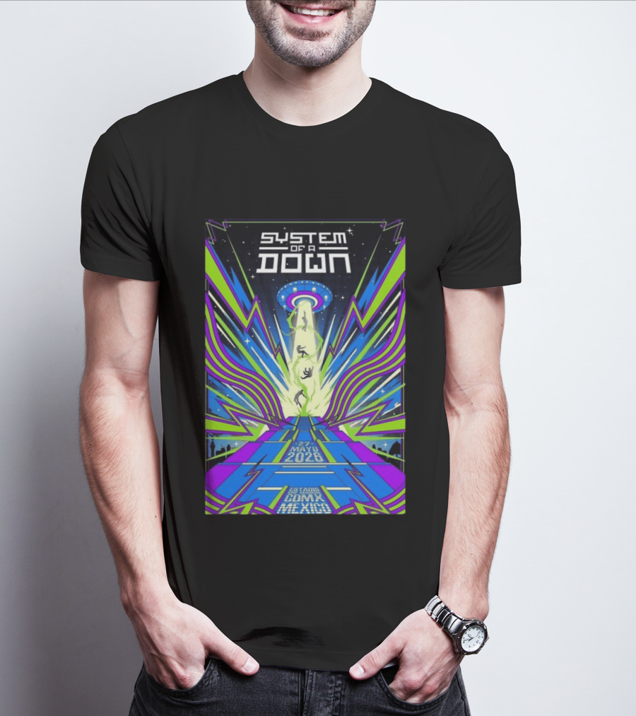 System Of A Down Mexico City Tour May 27 2026 Alien Beam T-Shirt