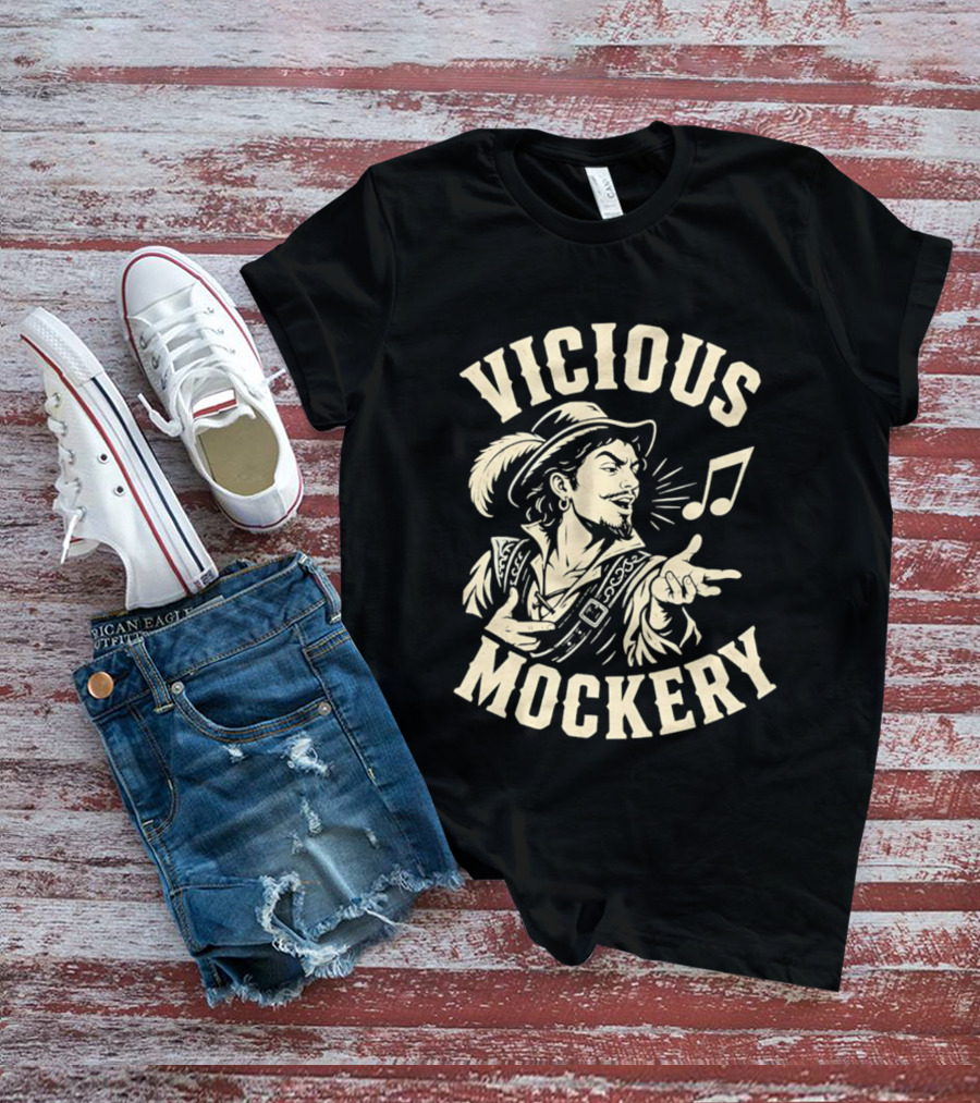 Vicious Mockery Bard Song With Singing Minstrel And Musical Note T-Shirt