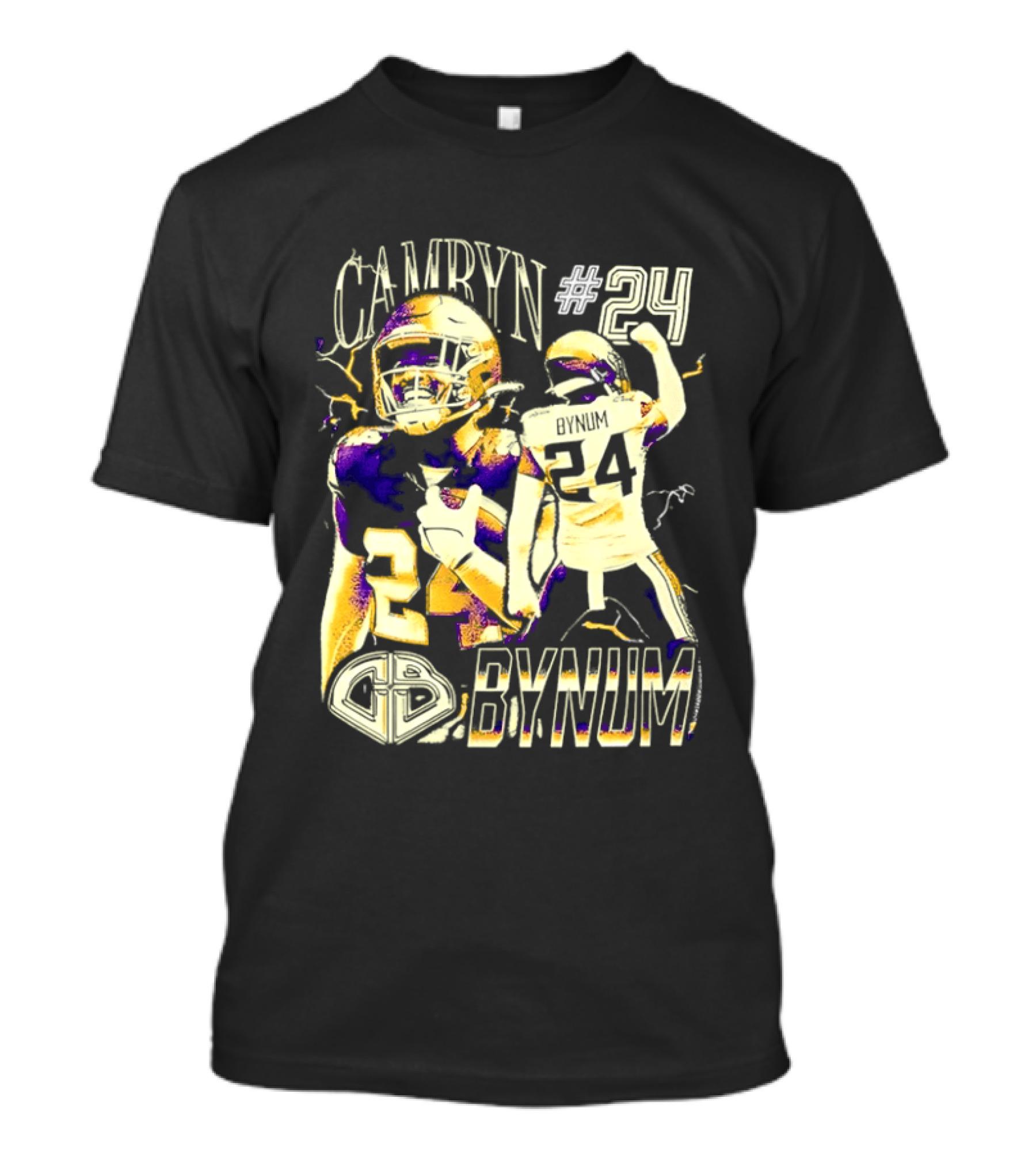 Camryn #24 Bynum Vikings Football Player Lightning T-Shirt