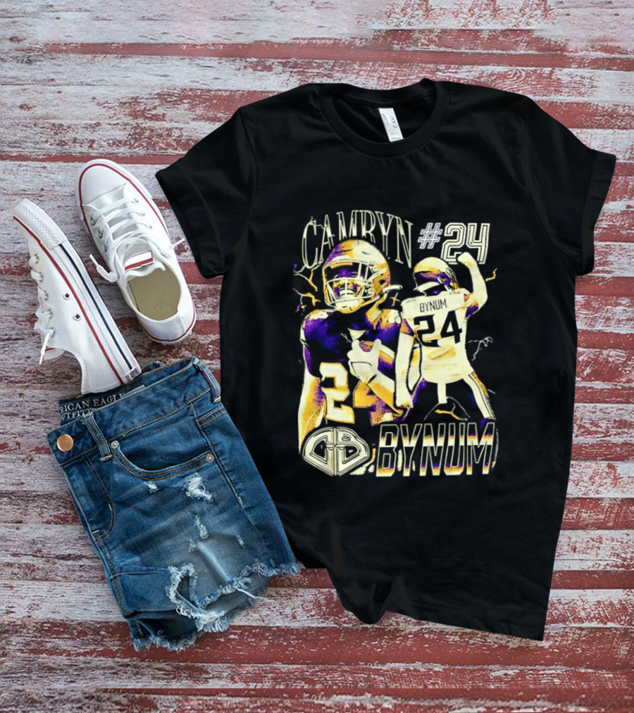 Camryn #24 Bynum Vikings Football Player Lightning T-Shirt