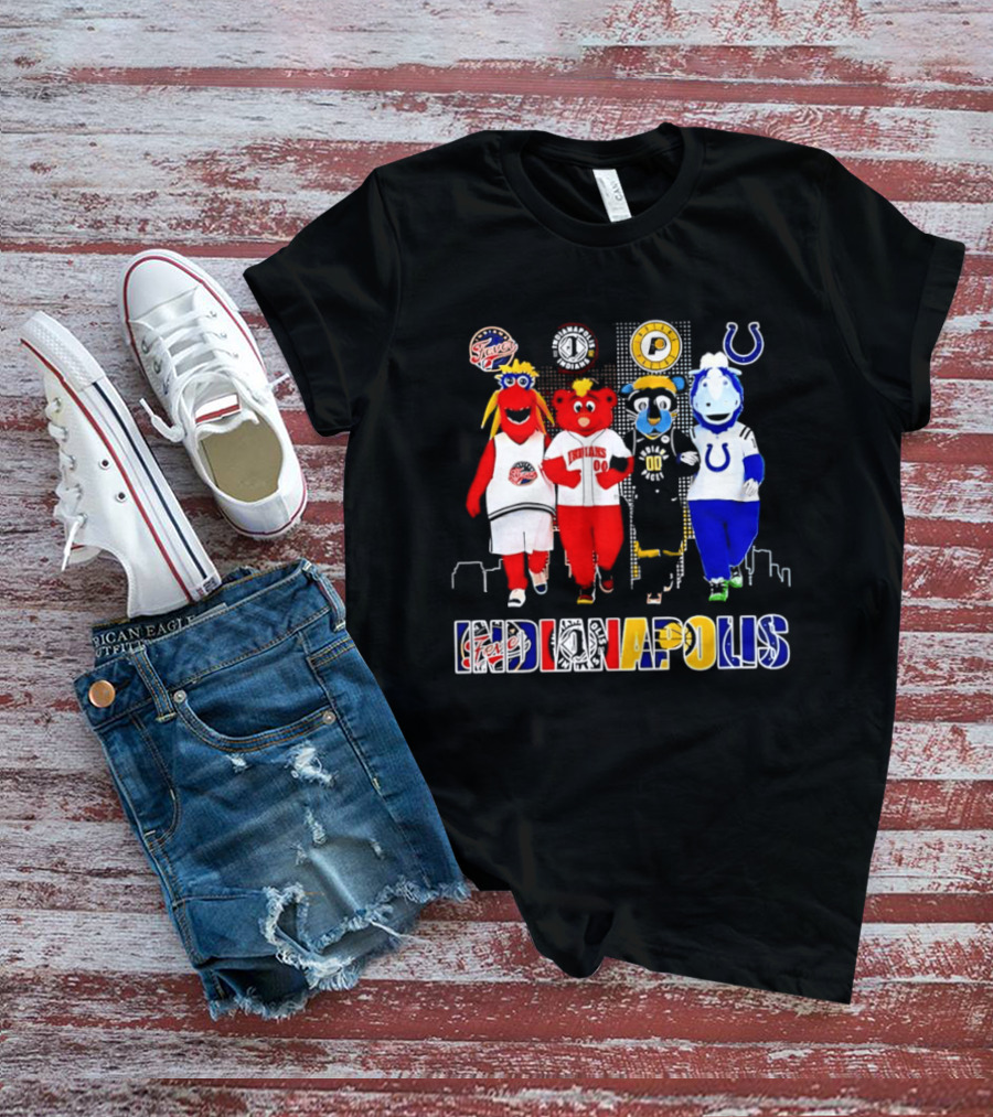 Indiana Fever Pacers Colts Indians Mascots Indianapolis T-Shirt