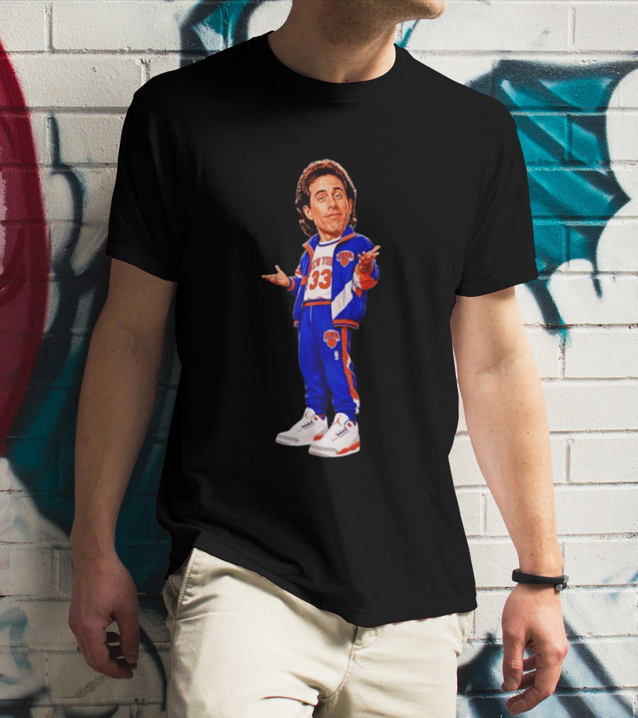Jerry Seinfeld Knicks NBA Cartoon New York 33 Basketball T-Shirt