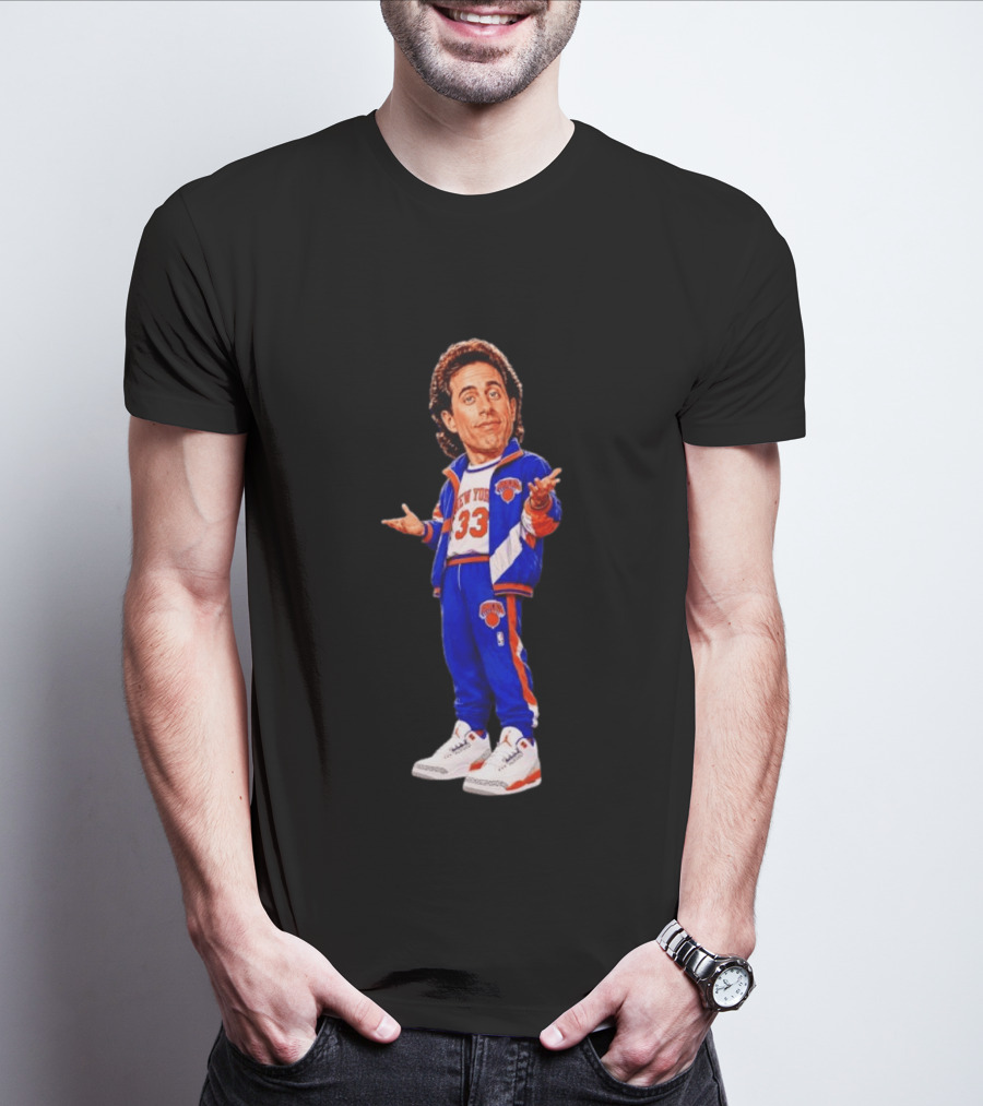 Jerry Seinfeld Knicks NBA Cartoon New York 33 Basketball T-Shirt