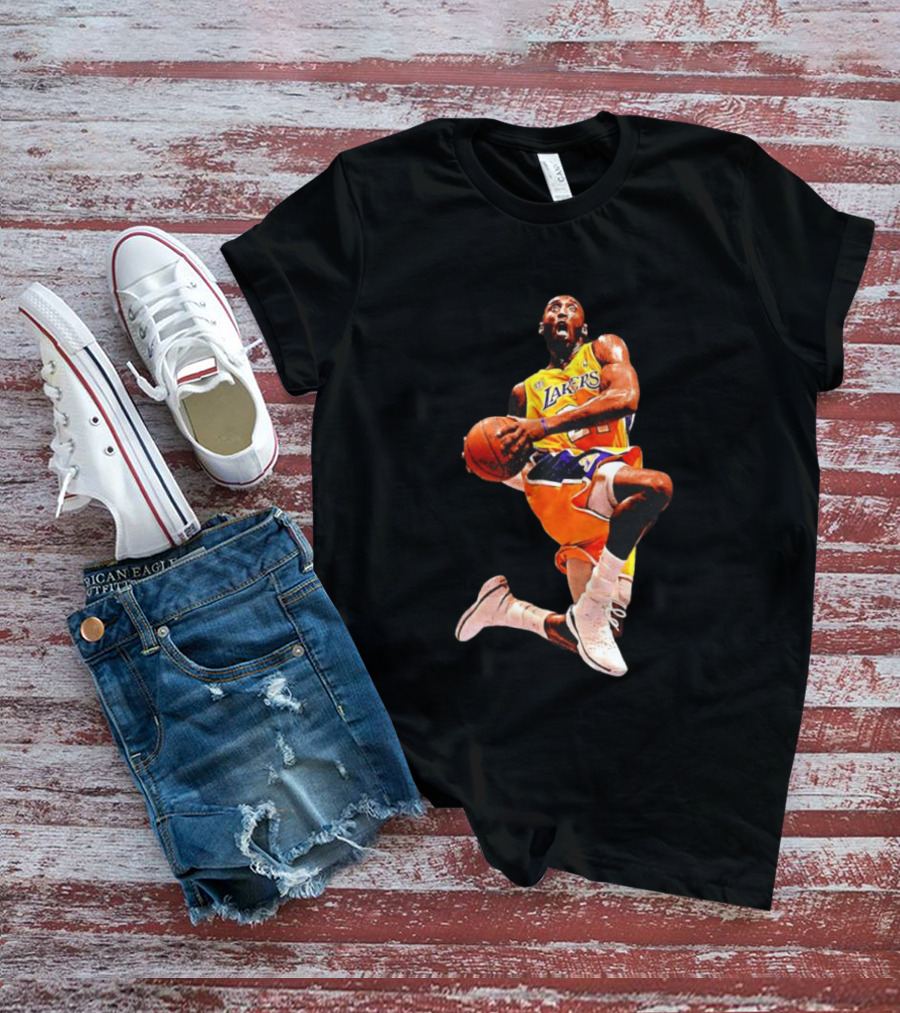 Kobe Bryant Los Angeles Lakers 24 NBA Dunk Pose Iconic Basketball Legend T-Shirt