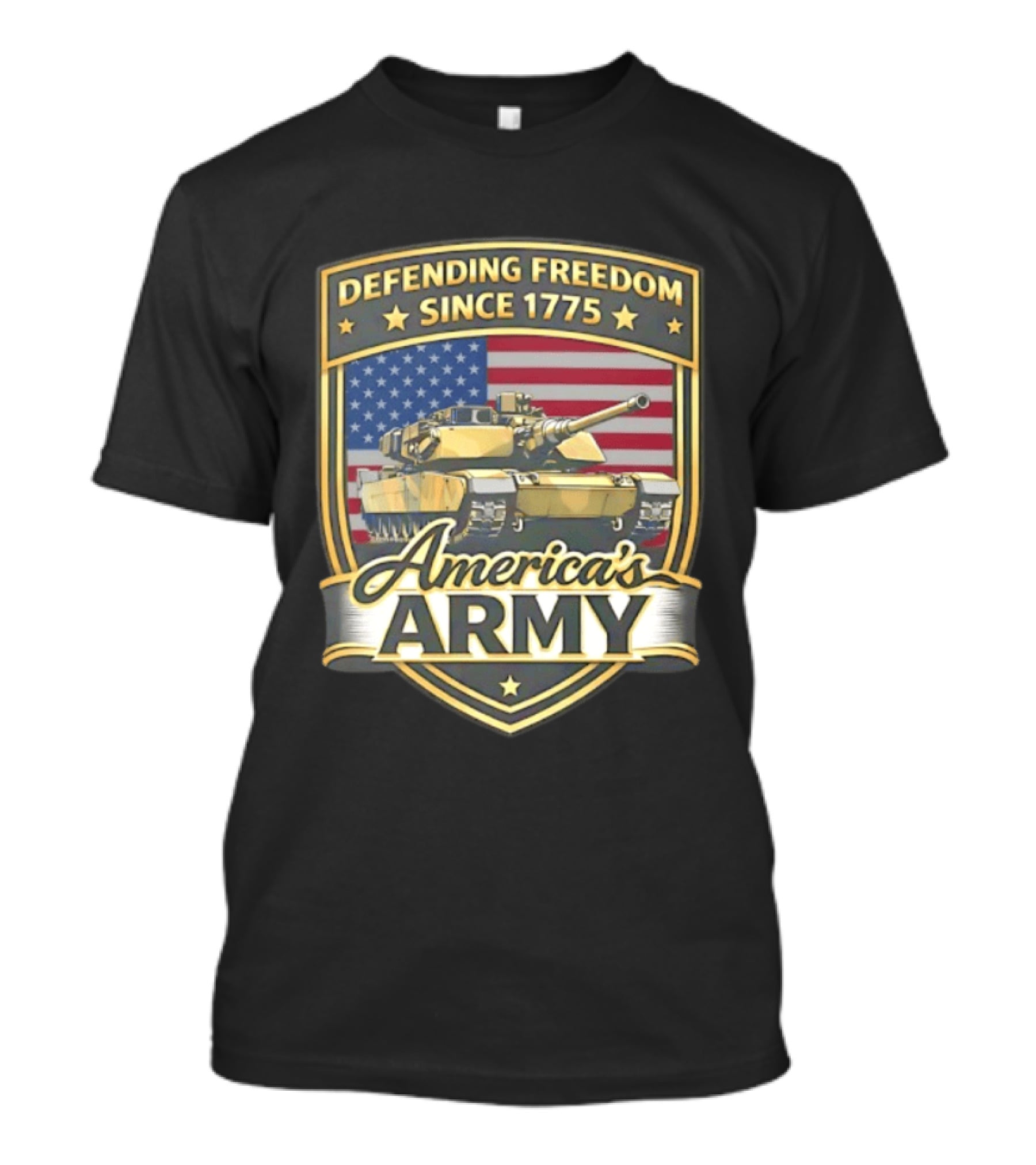 Defending Freedom Since 1775 America's Army With Flag And Tank T-Shirt