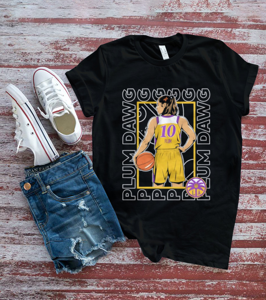 Kelsey Plum 10 Los Angeles Sparks WNBA Plum Dawg T-Shirt